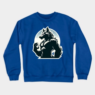 Simple Anthro Furry Werewolf Silhouette Crewneck Sweatshirt
